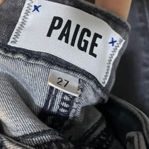 PAIGE Raw Hem Skinny Stretch Grey Jeans Size 27
